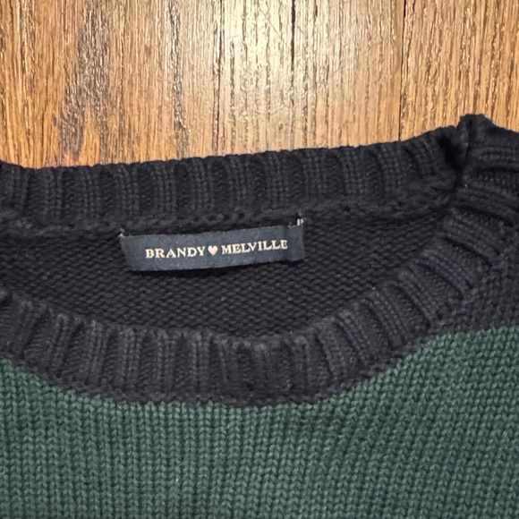 Brandy Melville Brianna cotton Thick Striped Green and Blue Sweater s/m - Picture 2 of 7